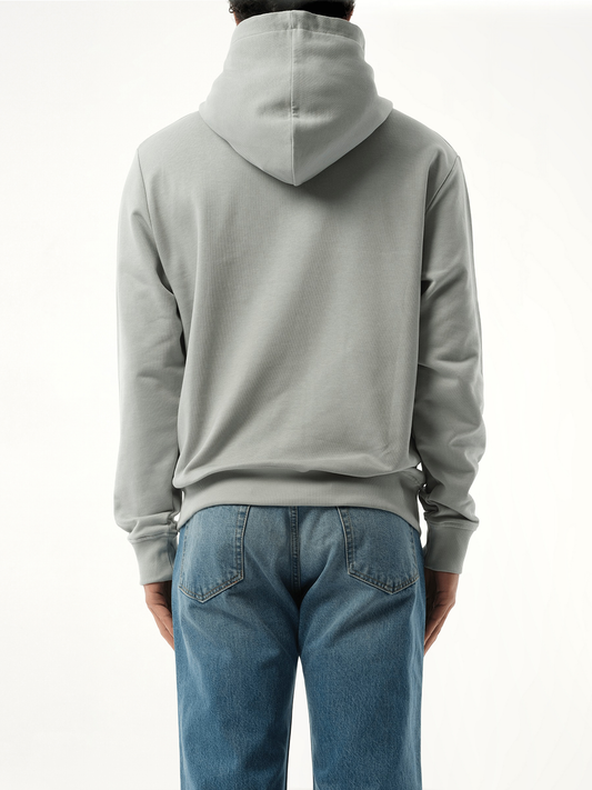 Balmain Print Hoodie in Grey/White