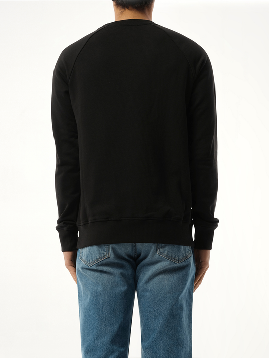 Balmain Flock & Foil Crewneck in Black/Gold