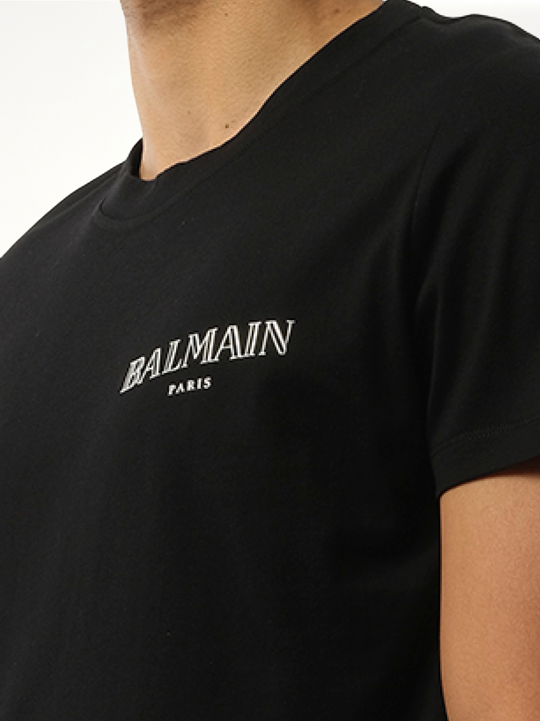 Balmain 黑/银色复古T恤