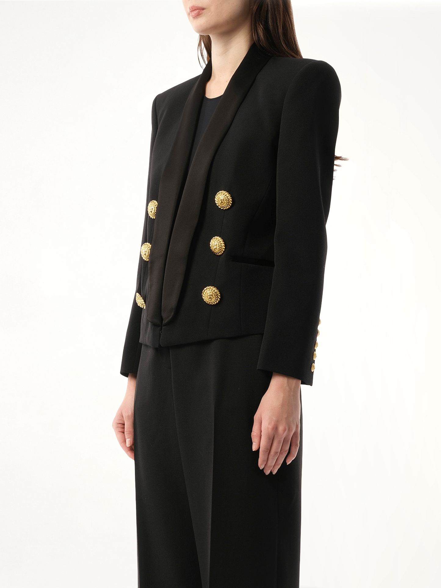 6 BTN Satin GDP Jacket in Black