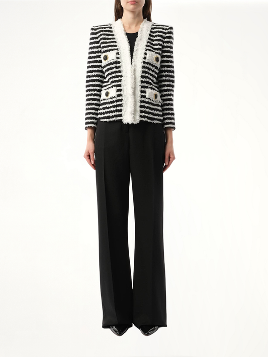 4PKT Mariniere Tweed Jacket in Black/White