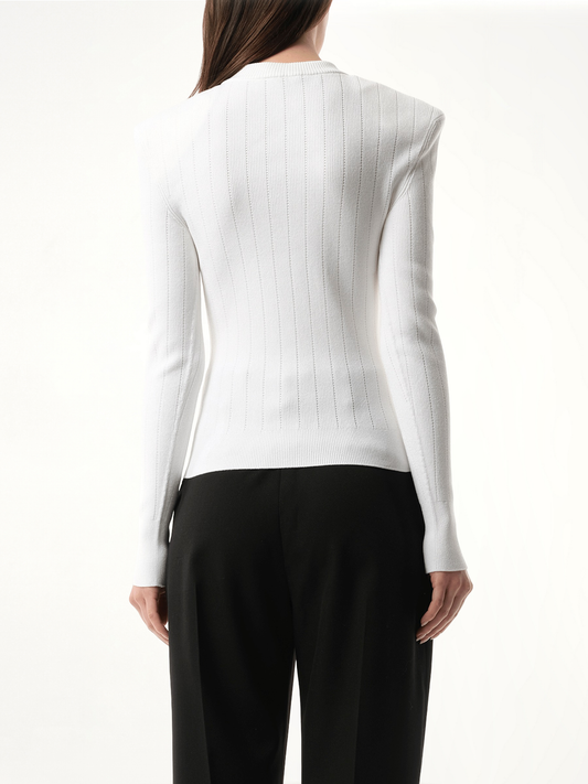 6 BTN Knit Pullover in White