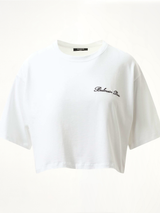 Balmain 白色/黑色标志刺绣短款上衣