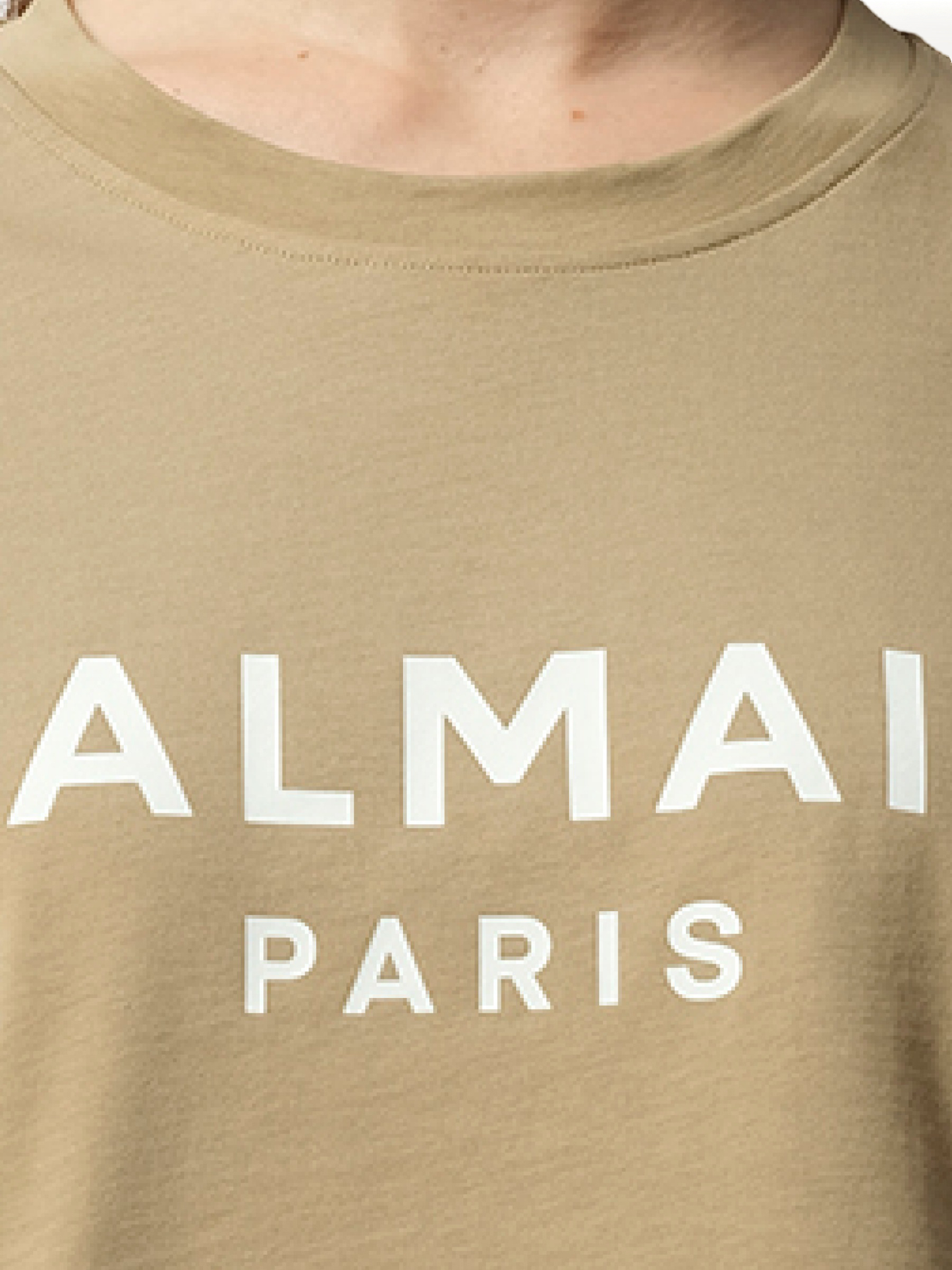 Balmain Printed Cropped T-Shirt in Beige/White