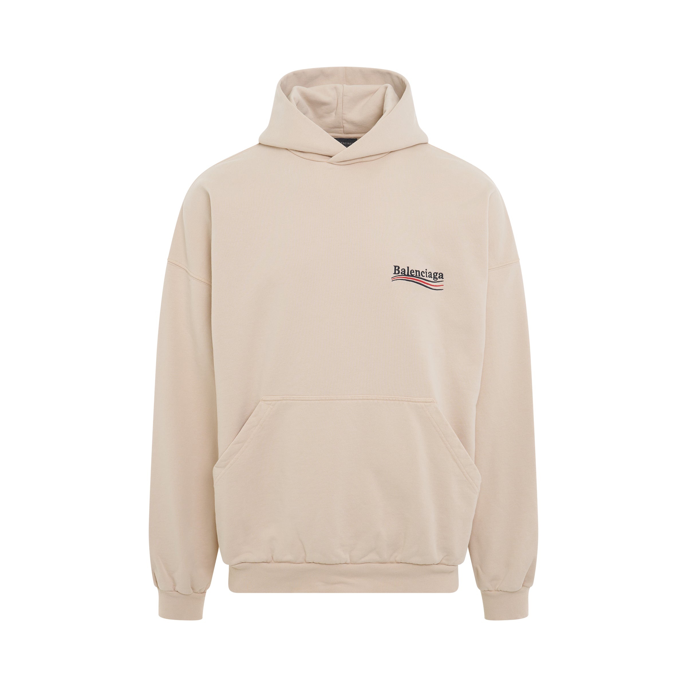 Political Campaign Oversized Hoodie in Light Beige