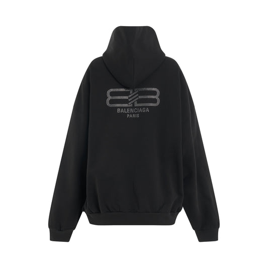 BB Paris Strass Oversized Hoodie in Washed Black