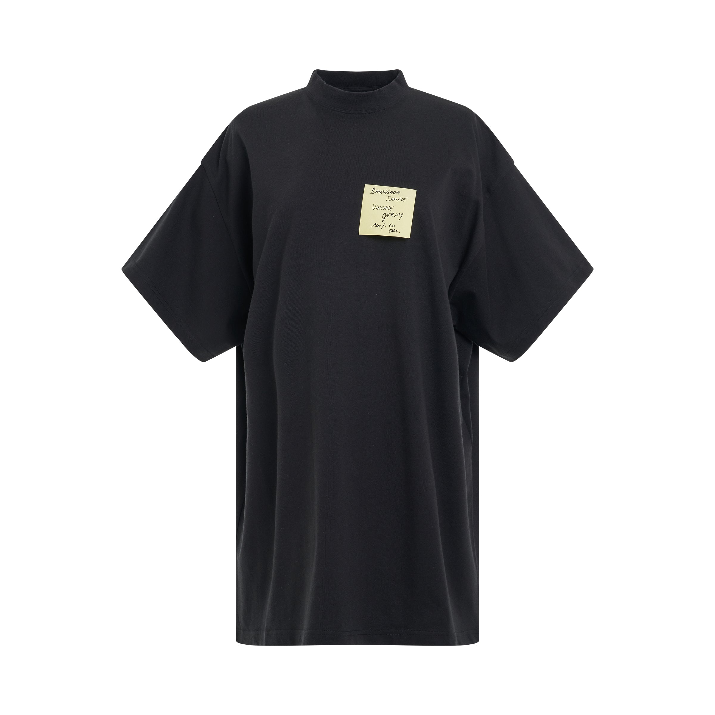 Sticky Note Oversized T-Shirt in Washed Black