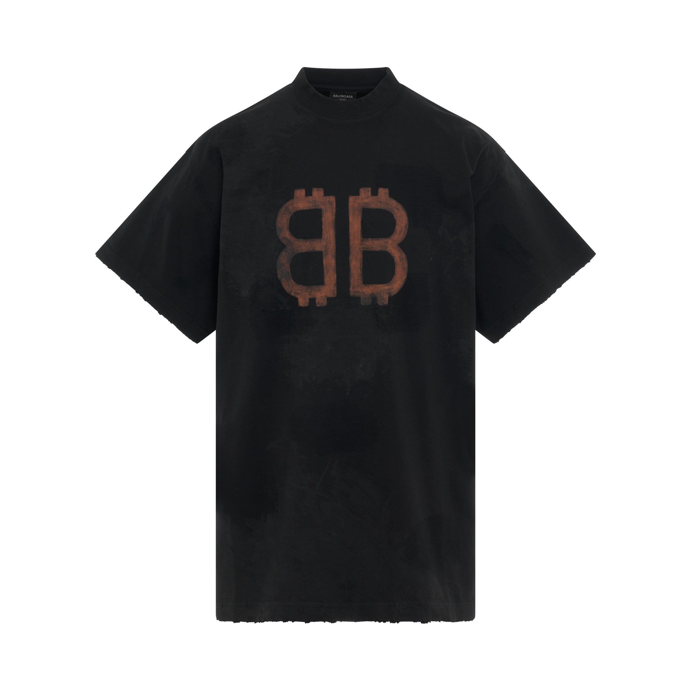 Crypto Logo Oversized T-Shirt in Washed Black