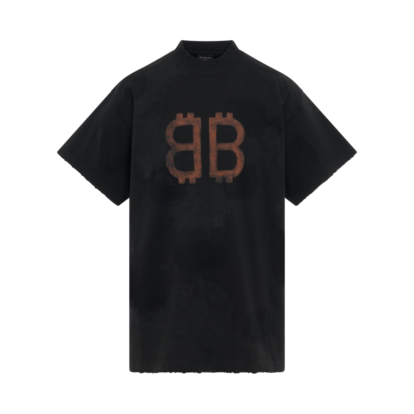 Crypto Logo Oversized T-Shirt in Washed Black