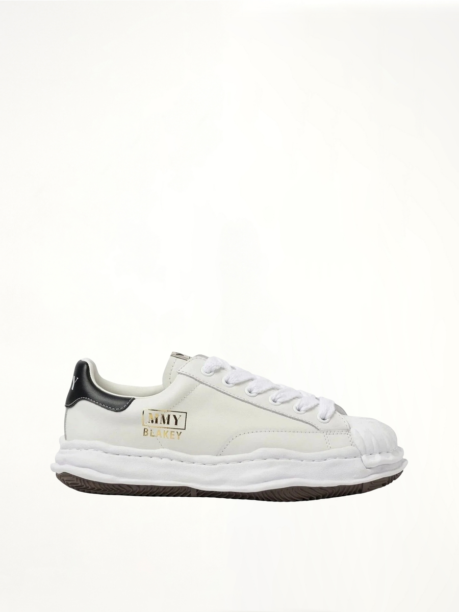 BLAKEY OG Leather Low Top Sneaker in White Side View | MAISON MIHARA YASUHIRO
