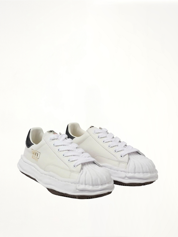 BLAKEY OG Leather Low Top Sneaker in White Front View | MAISON MIHARA YASUHIRO