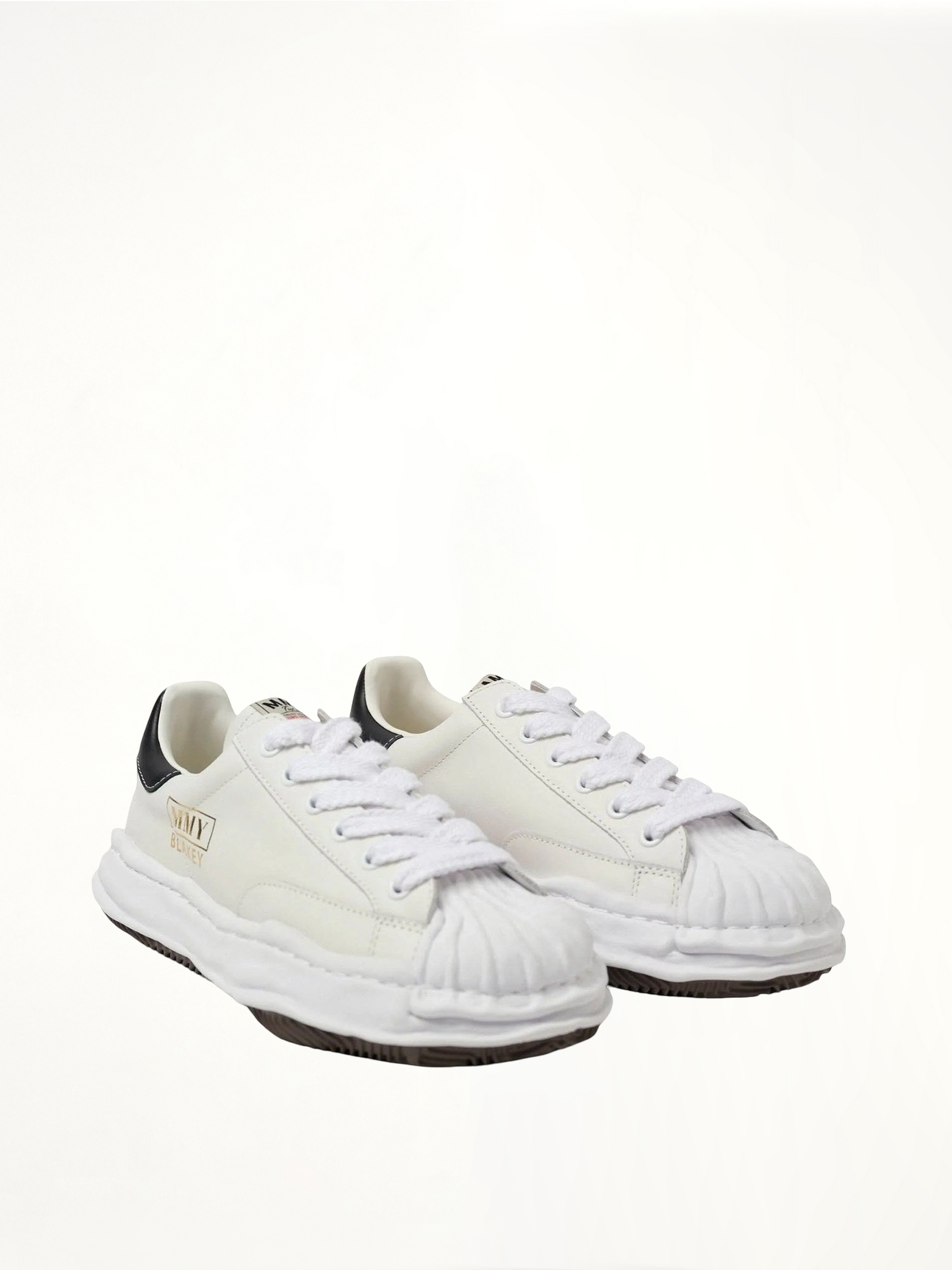 BLAKEY OG Leather Low Top Sneaker in White Front View | MAISON MIHARA YASUHIRO