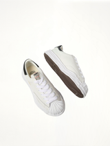 BLAKEY OG Leather Low Top Sneaker in White Top View | MAISON MIHARA YASUHIRO