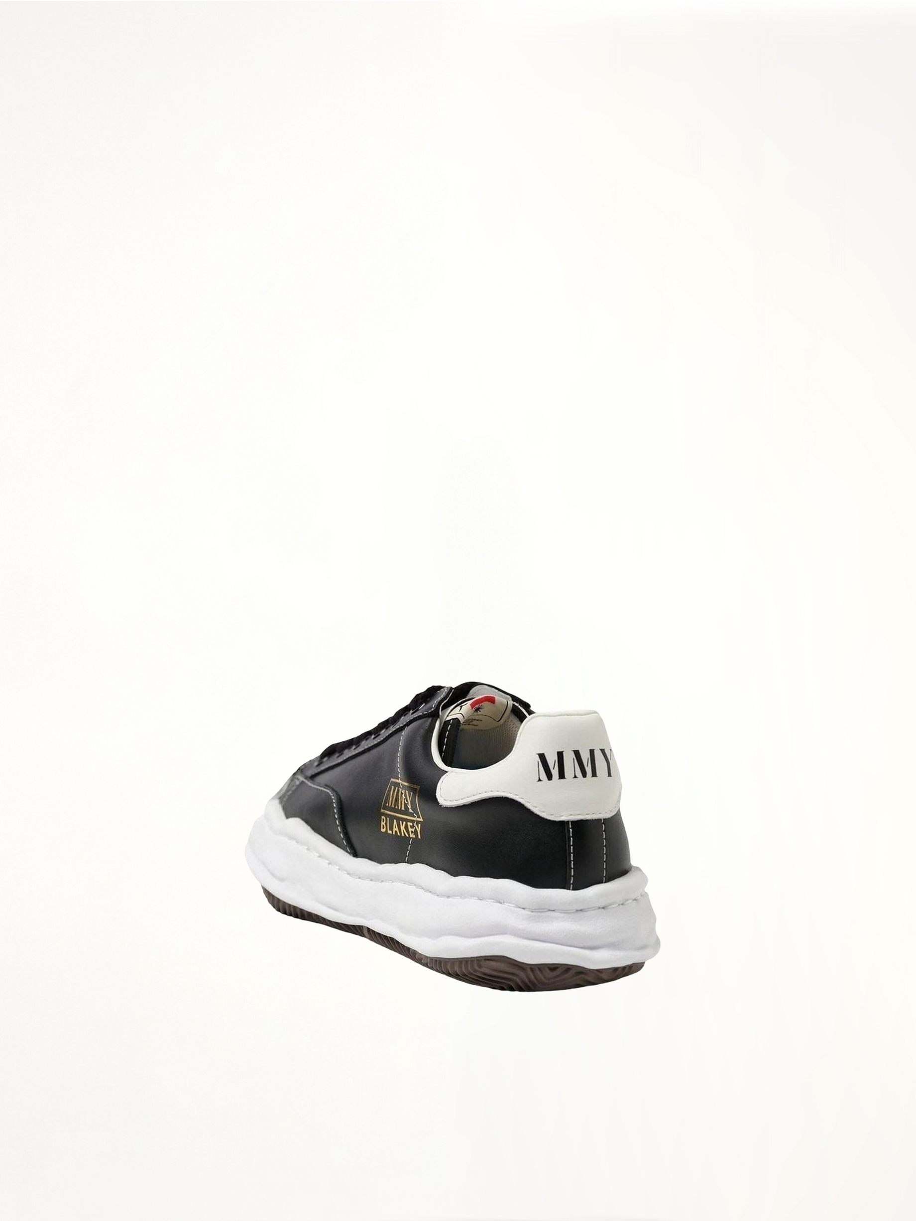 BLAKEY OG Leather Low Top Sneaker in Black Back View | MAISON MIHARA YASUHIRO