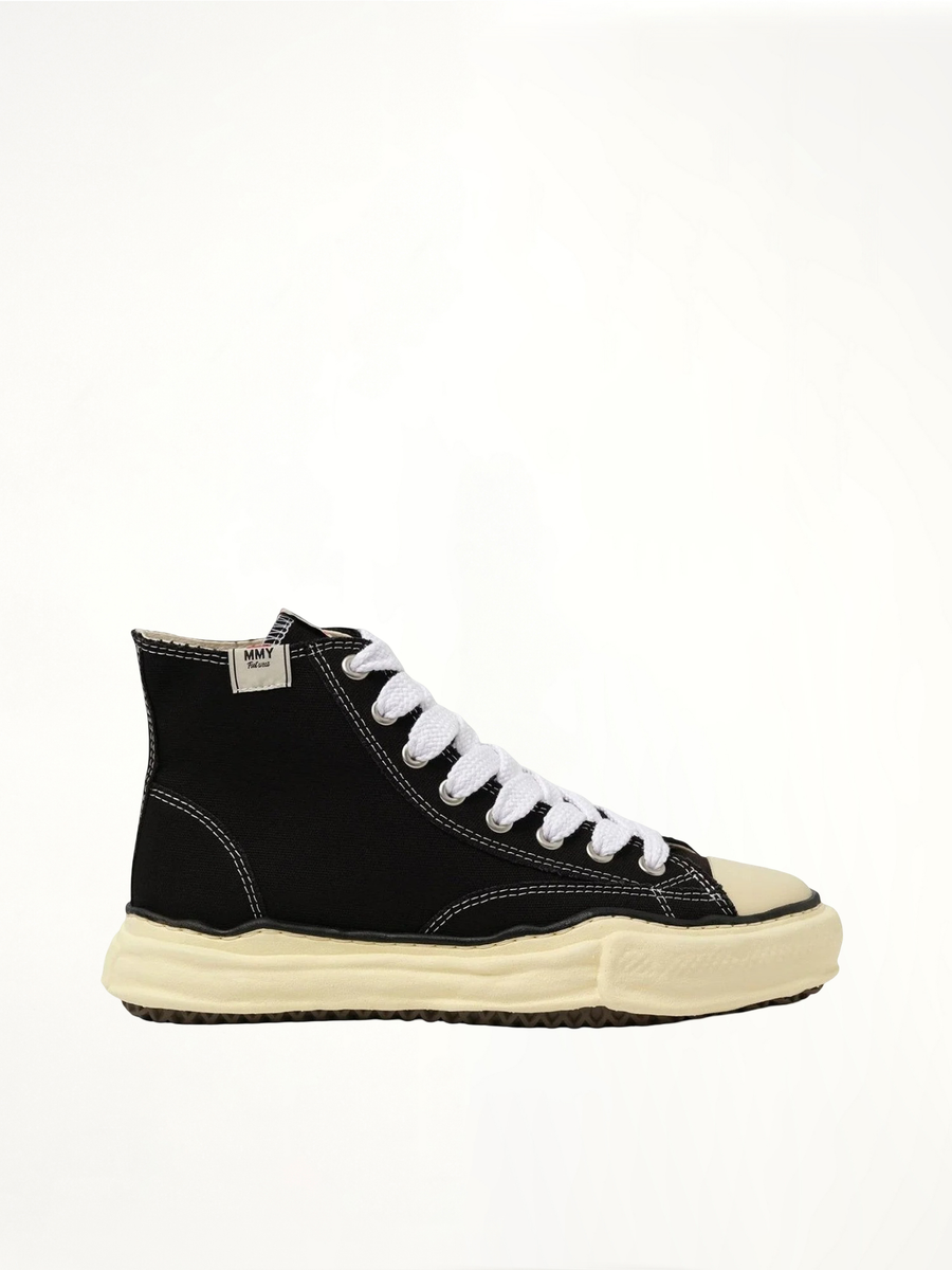 PETERSON OG Vintage High Top Sneaker in Black/White Side View | MAISON MIHARA YASUHIRO