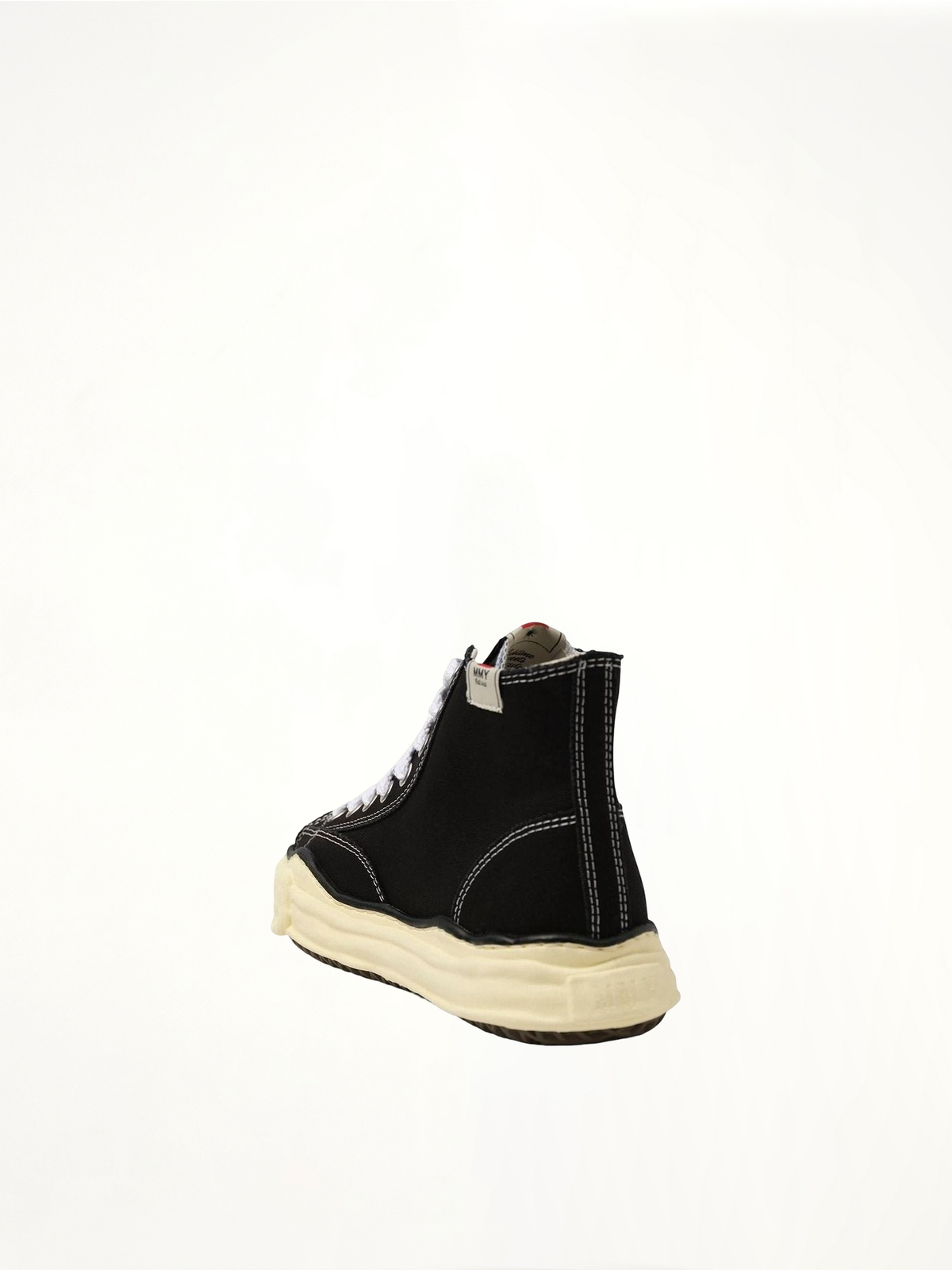 PETERSON OG Vintage High Top Sneaker in Black/White Back View | MAISON MIHARA YASUHIRO