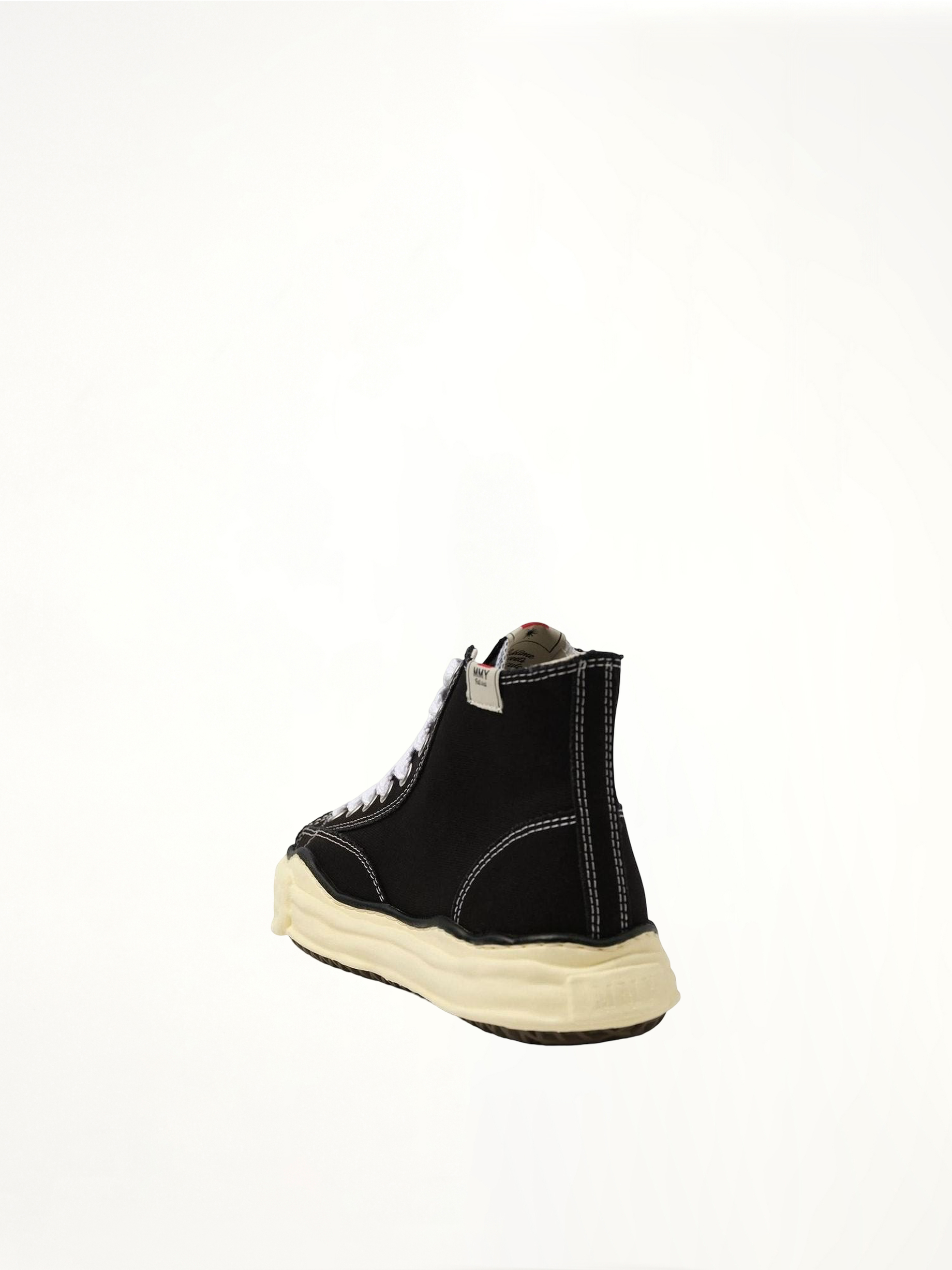 PETERSON OG Vintage High Top Sneaker in Black/White Back View | MAISON MIHARA YASUHIRO