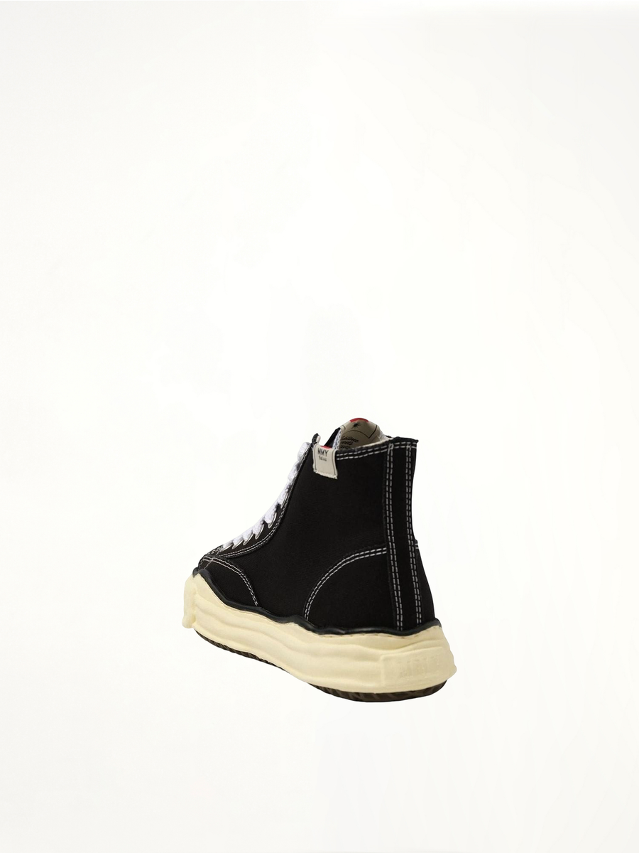 PETERSON OG Vintage High Top Sneaker in Black/White Back View | MAISON MIHARA YASUHIRO