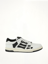 Skeleton Low Top Sneaker in White/Black Side View | AMIRI