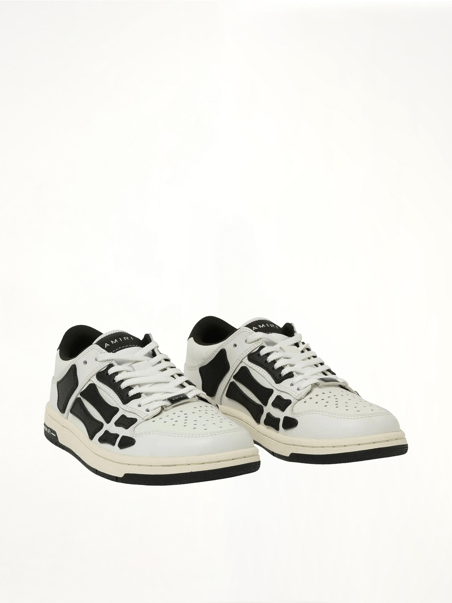 Skeleton Low Top Sneaker in White/Black