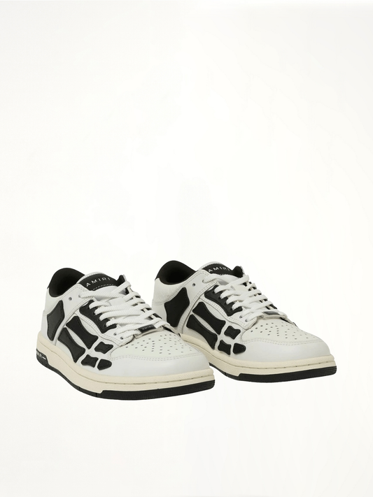 Skeleton Low Top Sneaker in White/Black