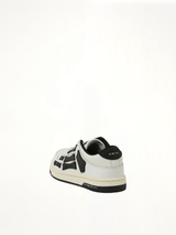 Skeleton Low Top Sneaker in White/Black Back View | AMIRI