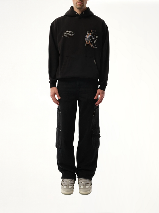 Hermes Hoodie in Jet Black