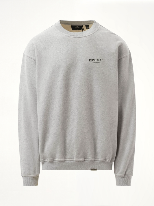Represent Owners Club Sweatshirt in Ash Grey/Black
