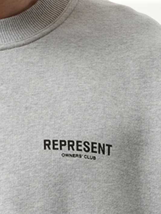 Represent Owners Club Sweatshirt in Ash Grey/Black