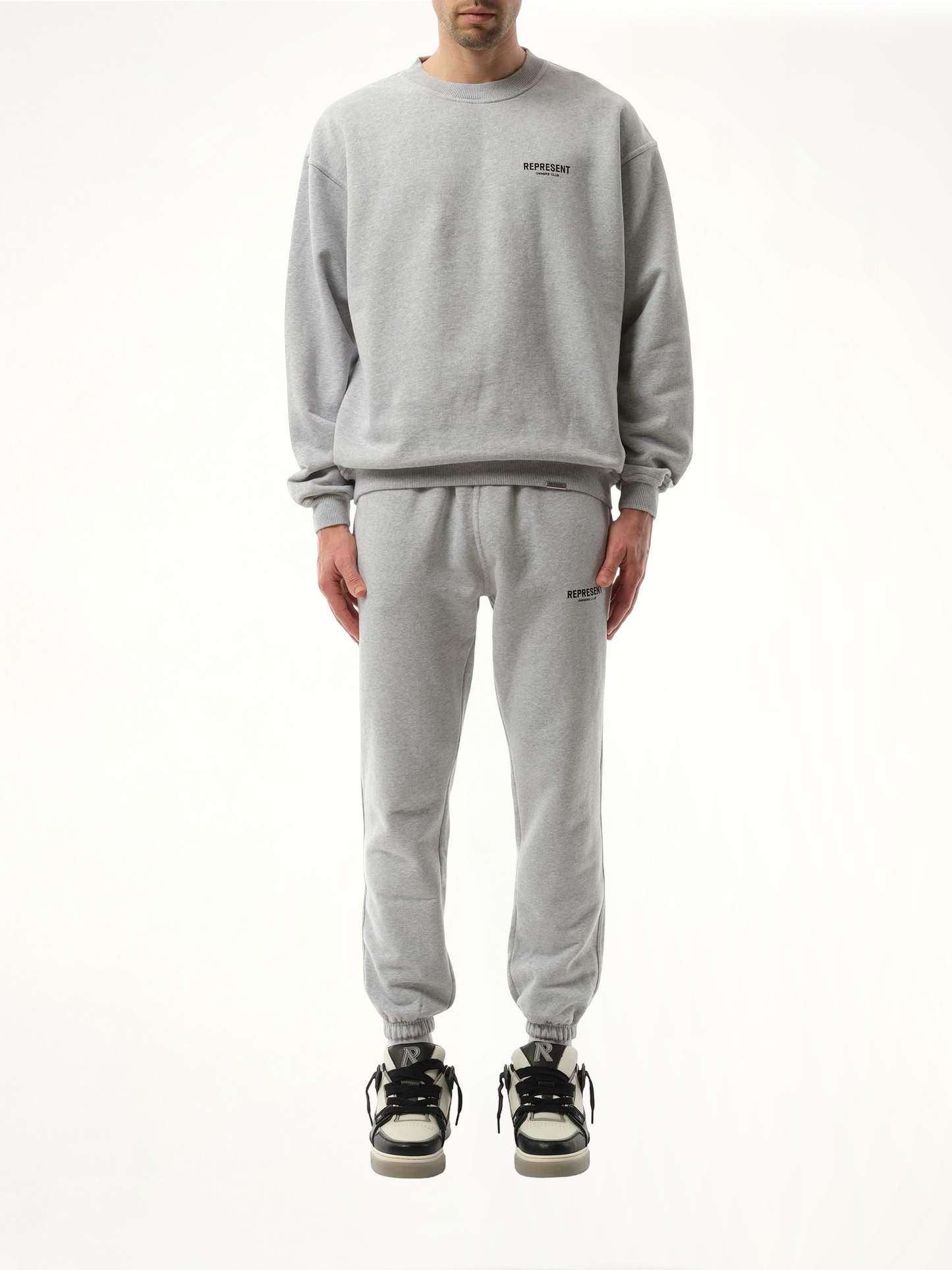 Represent Owners Club Sweatshirt in Ash Grey/Black