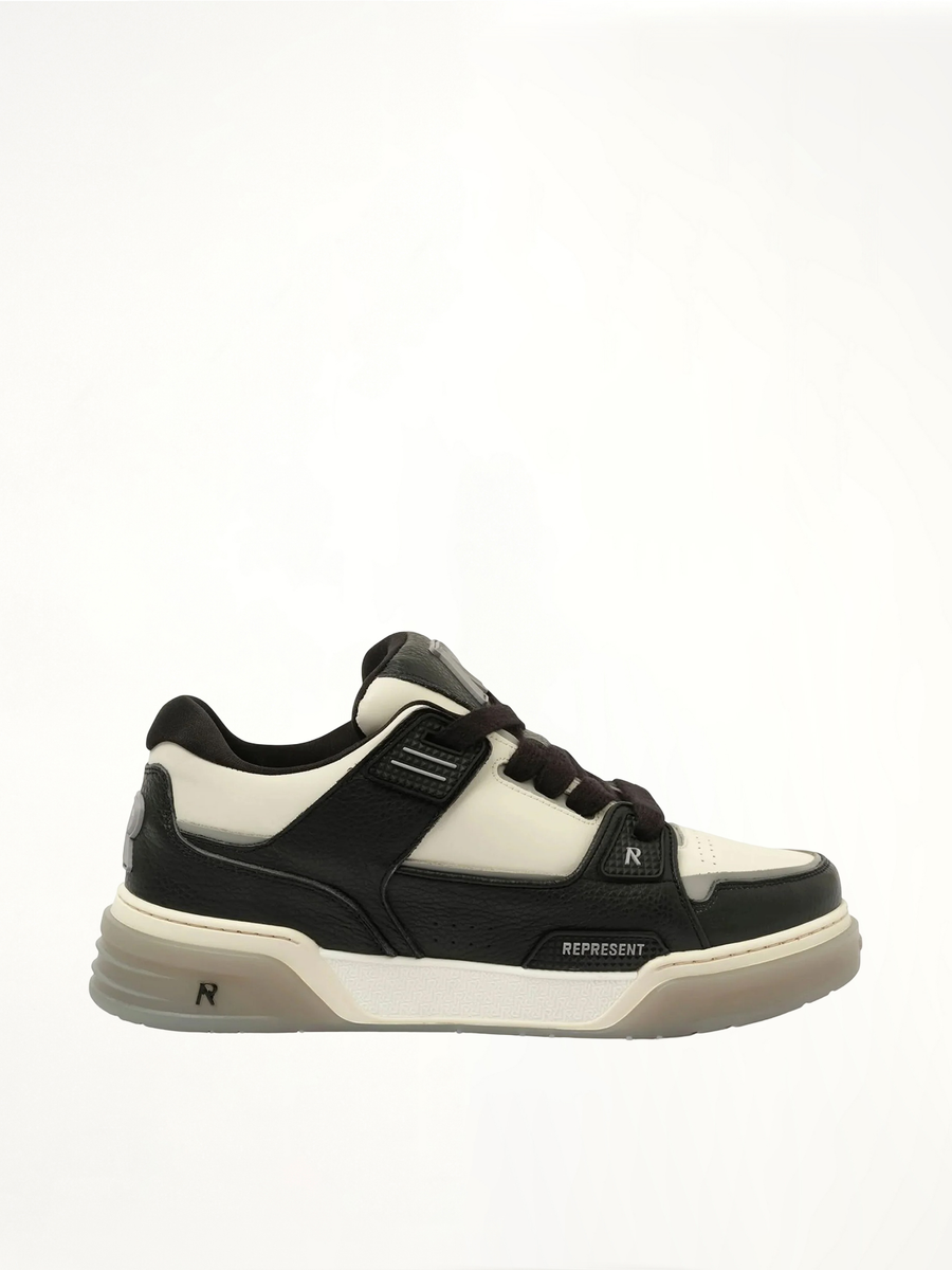 Studio Sneaker in Black/Vintage White Side View | REPRESENT