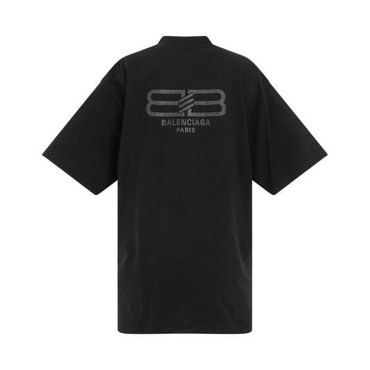 BB Paris Rhinestone T-Shirt in Washed Black