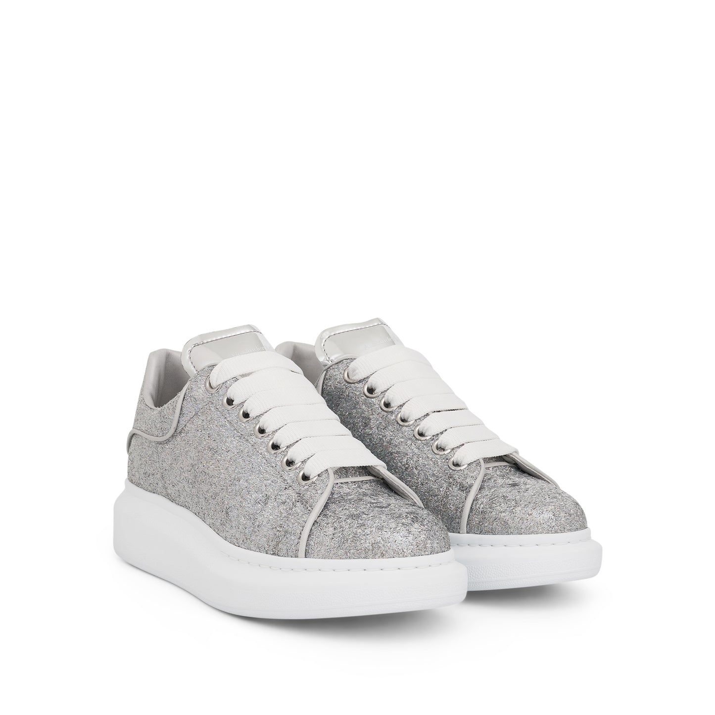 Larry Oversized Glitter Sneaker in Silver/Grey