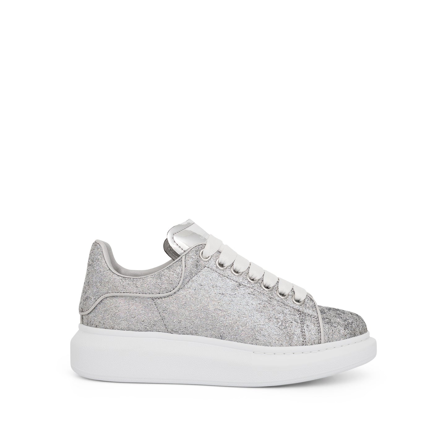 Larry Oversized Glitter Sneaker in Silver/Grey