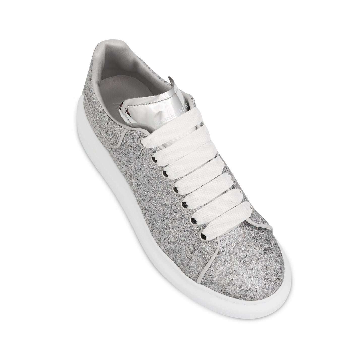 Larry Oversized Glitter Sneaker in Silver/Grey