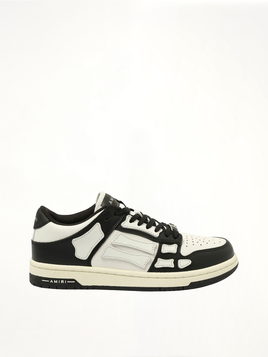 Skeleton Low top Sneaker in Black/White Side View | AMIRI