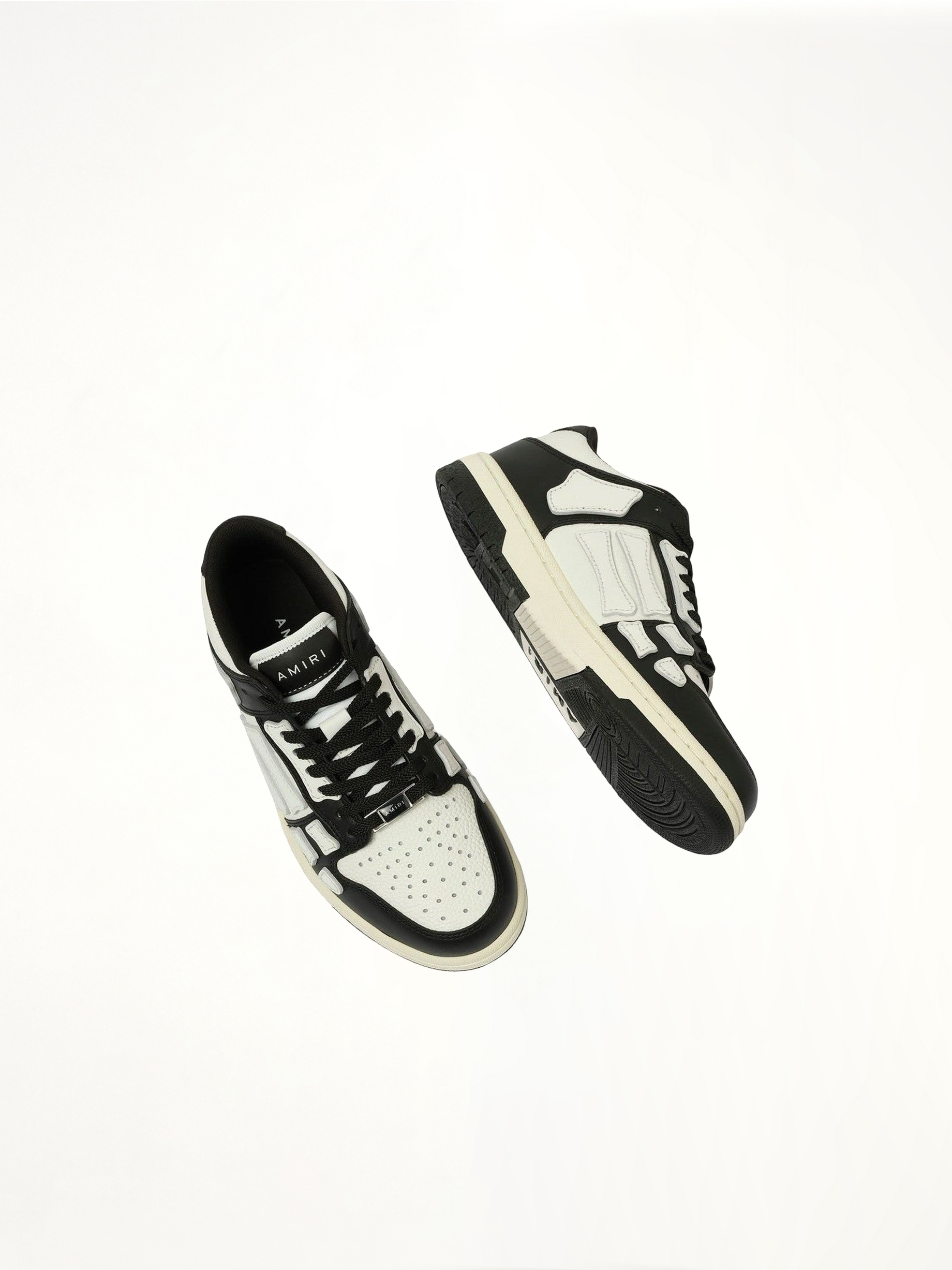 Skeleton Low top Sneaker in Black/White Top View | AMIRI