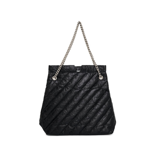 Crush Medium Tote Bag in Black