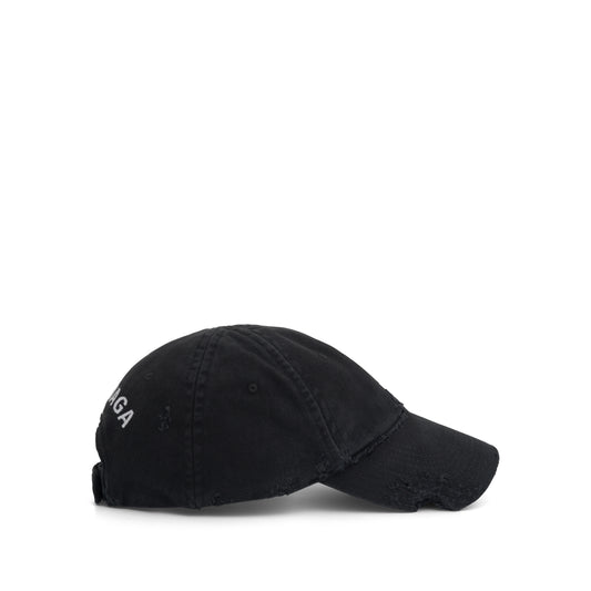 Hat Dog Bite Cap in Washed Black/White