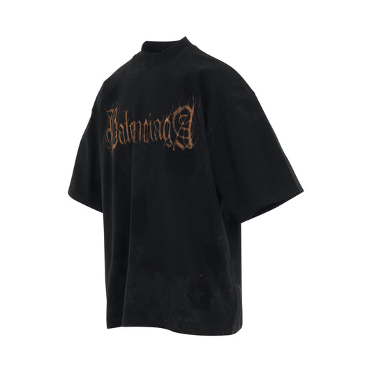 Heavy Metal Oversized T-Shirt in Washed Black