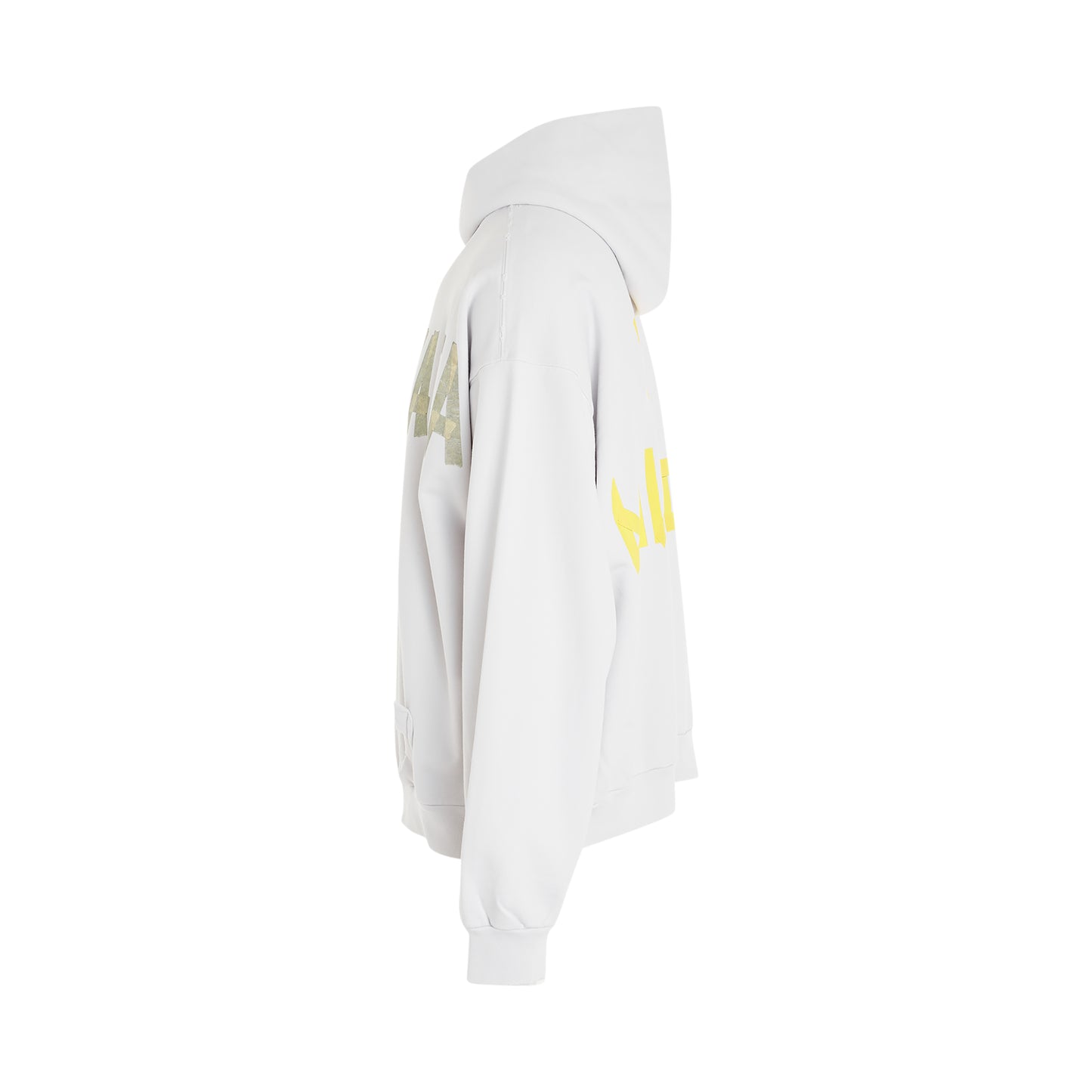 Tape Logo Ripped Pocket Hoodie in White