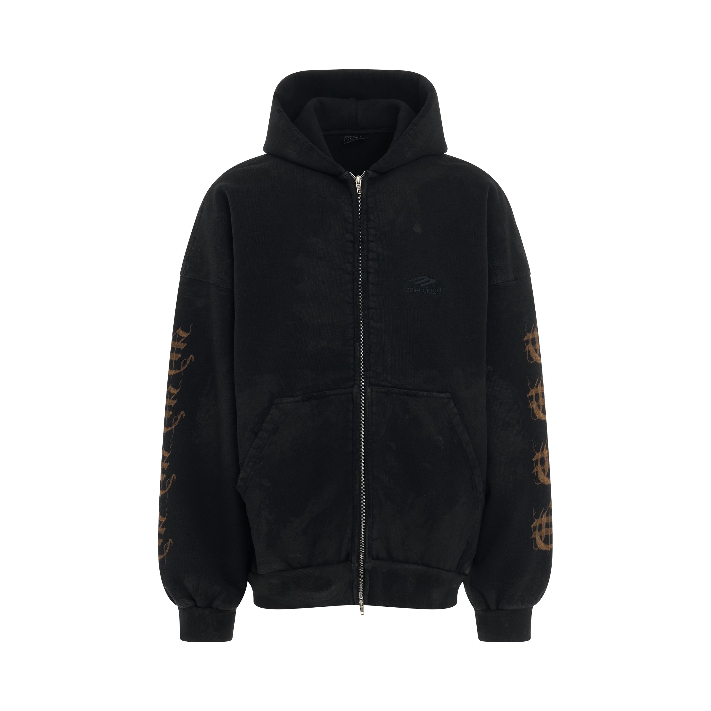 balenciaga heavy metal zip up hoodie in washed black sold out sold out ...