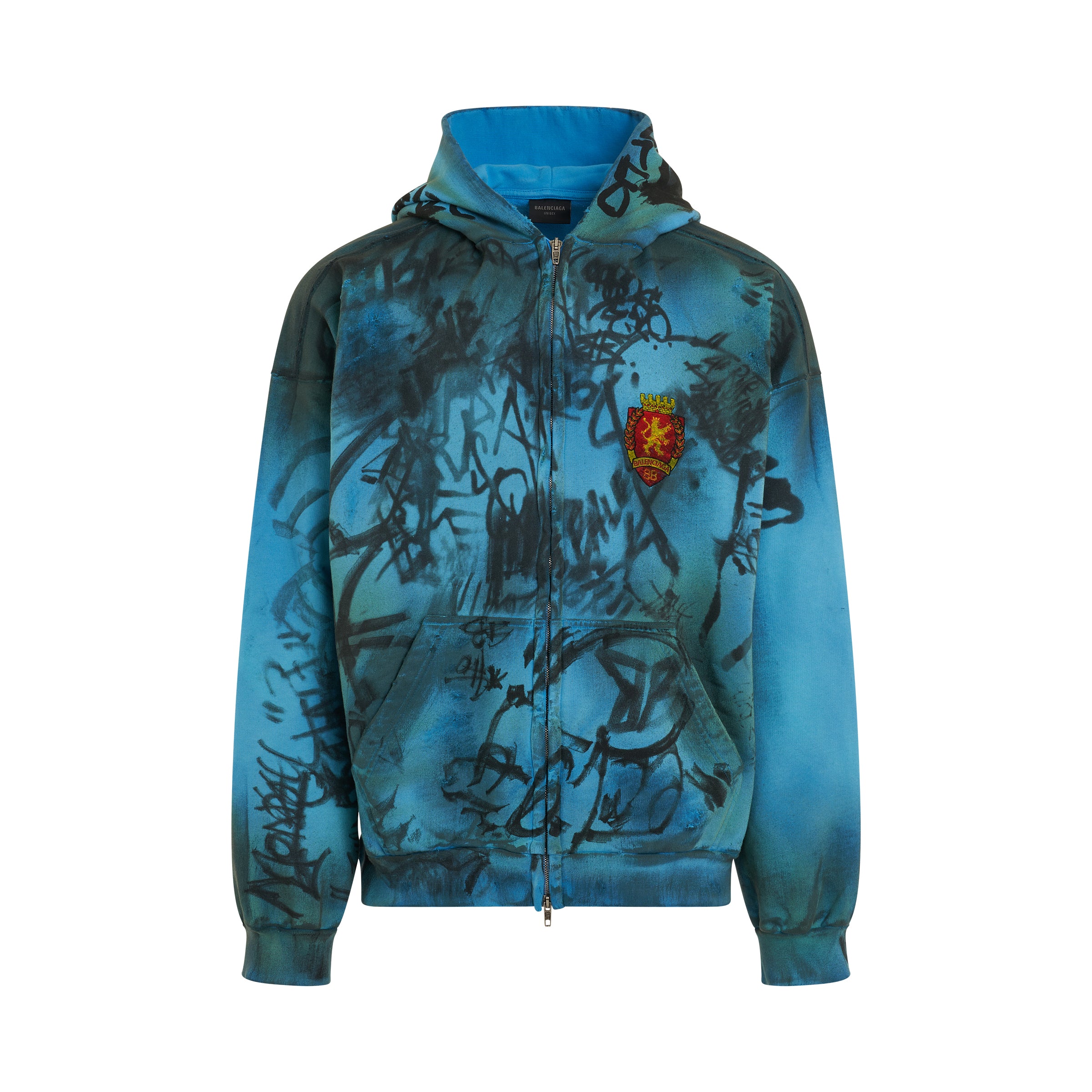 Skater Medium Zip-Up Hoodie in Heather Azure