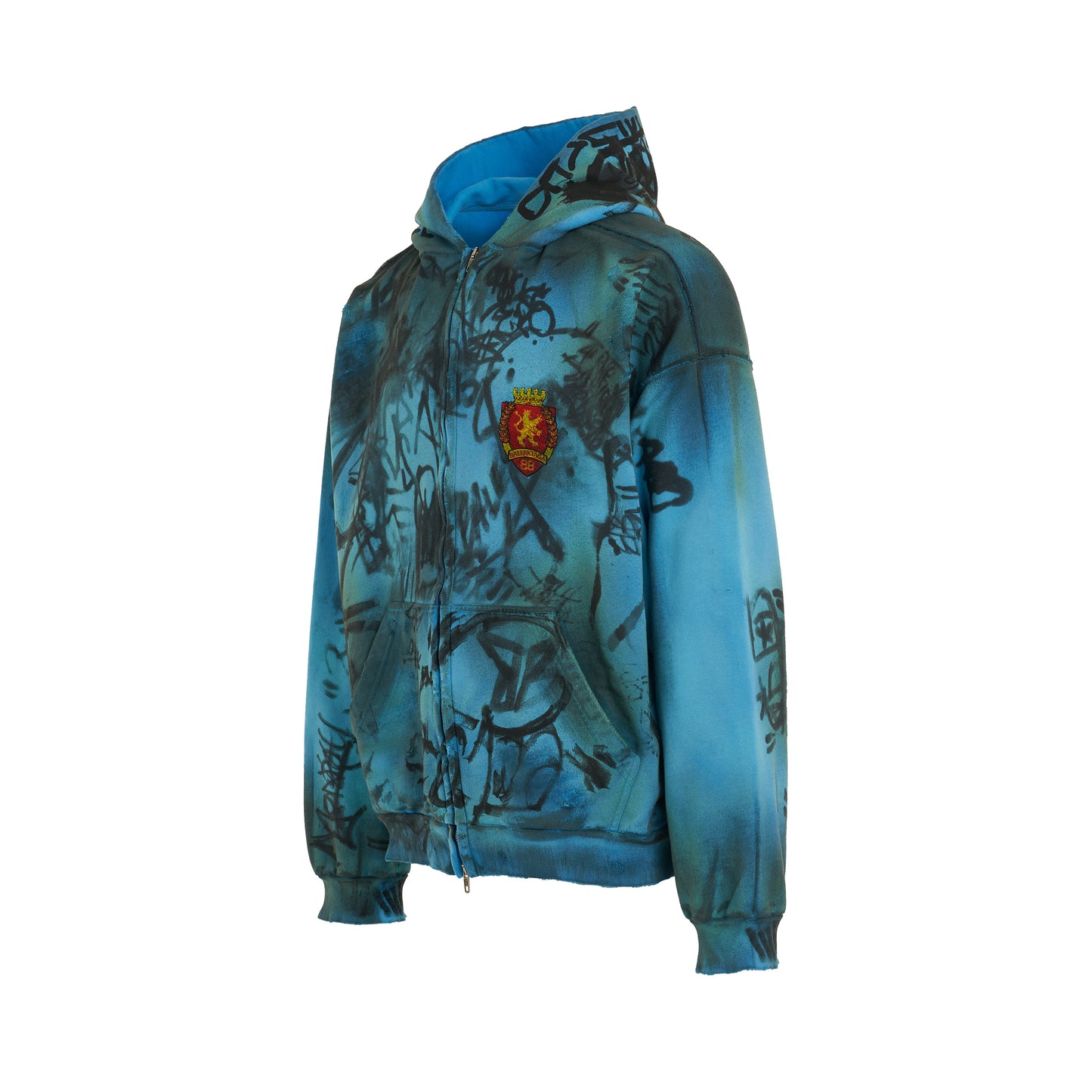 Skater Medium Zip-Up Hoodie in Heather Azure