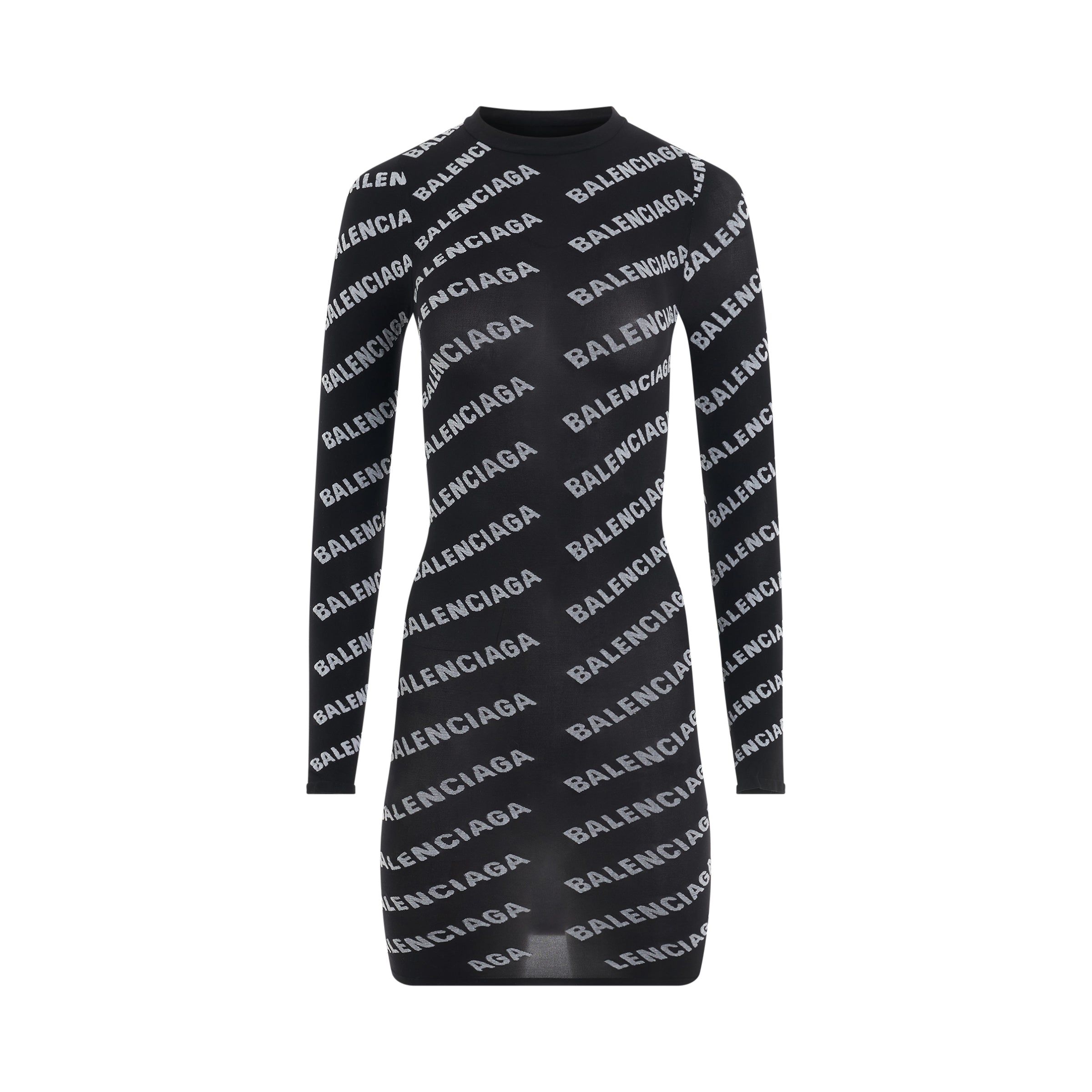 Allover Logo Dress in Black