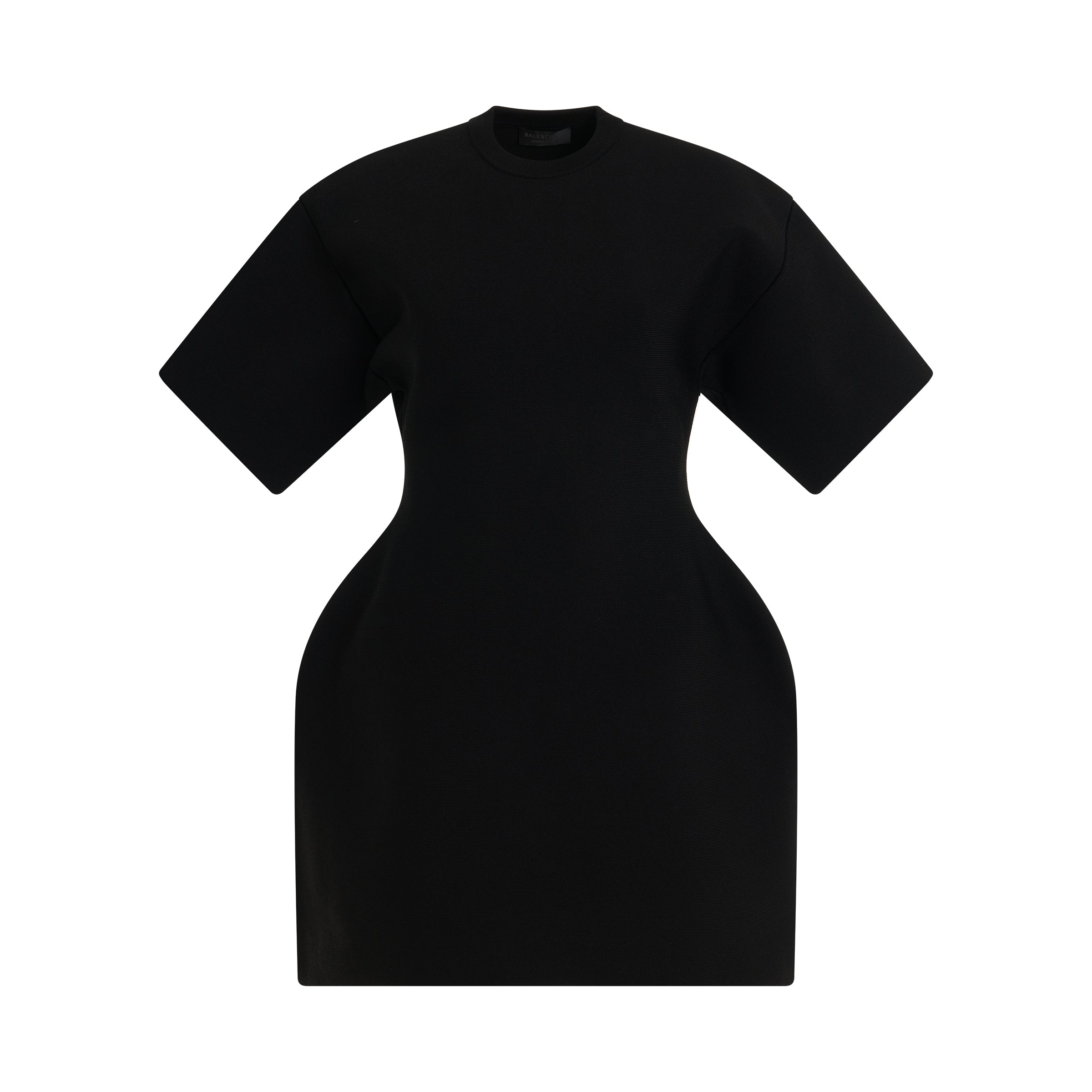 Hourglass Short Sleeve Dress in Black