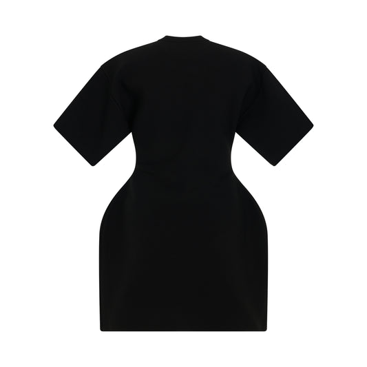 Hourglass Short Sleeve Dress in Black