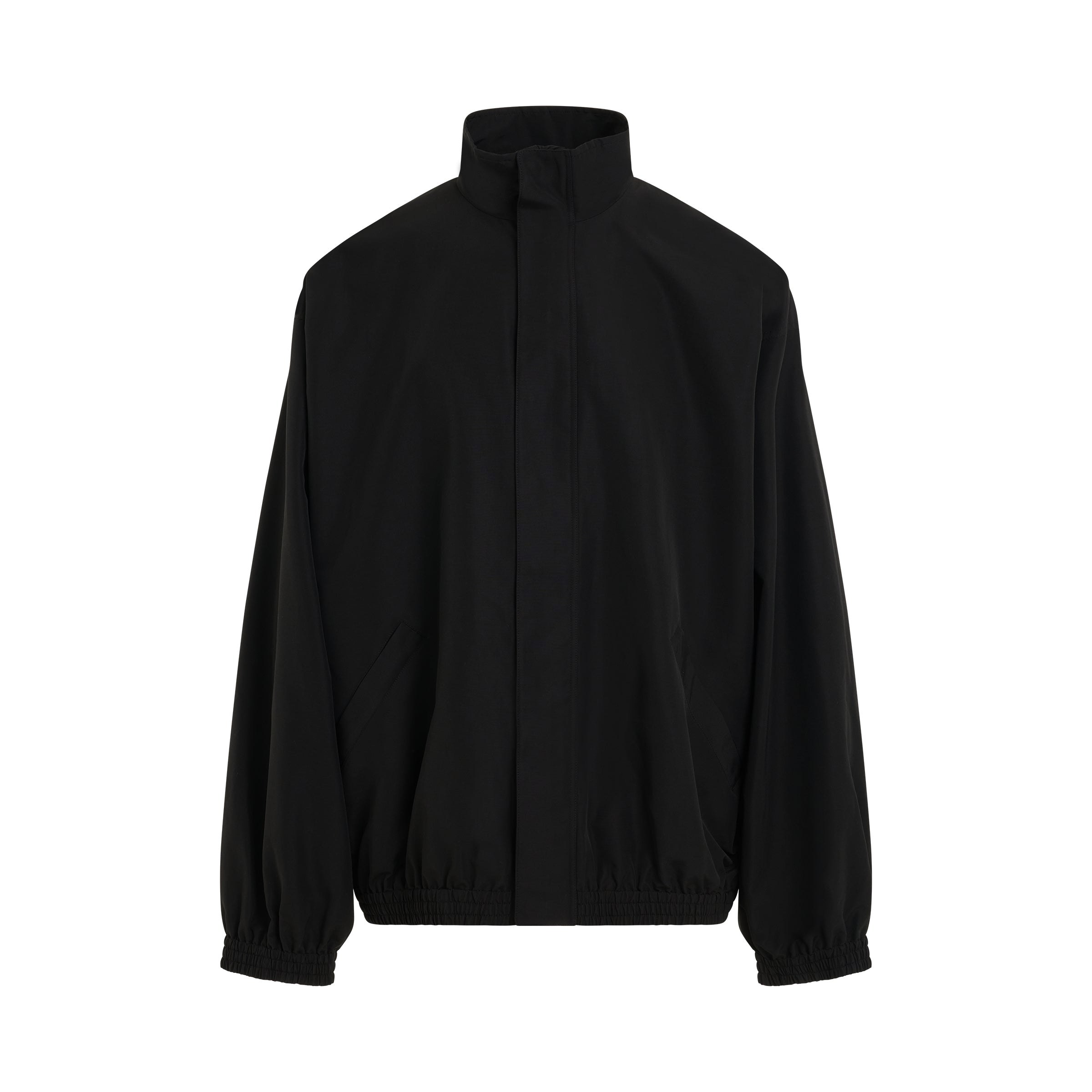 Technical Faille Tracksuit Jacket in Black