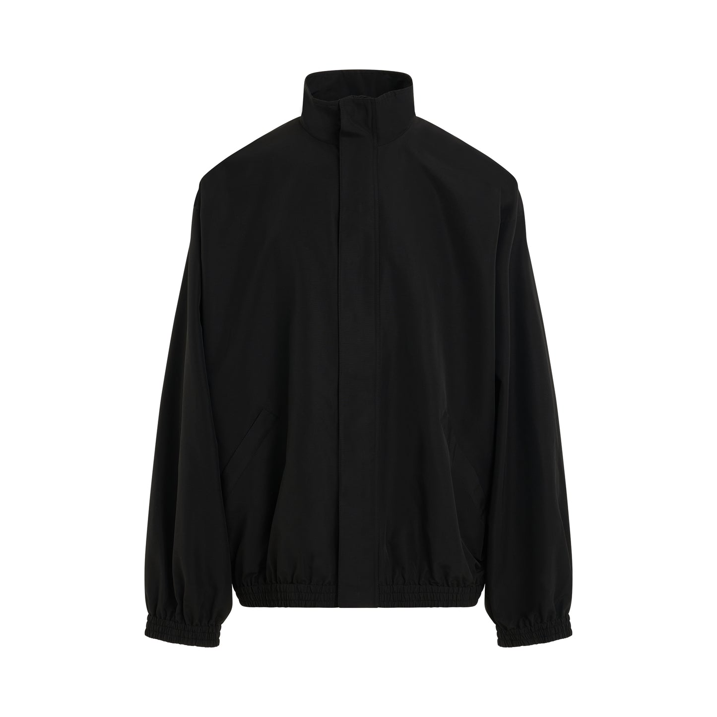Technical Faille Tracksuit Jacket in Black