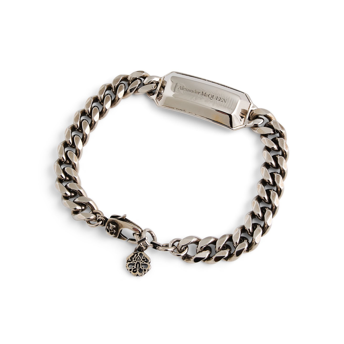 Chain Medallion Bracelet in Silver